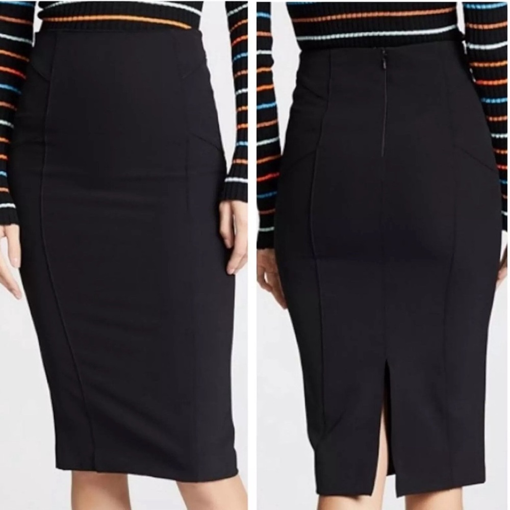 Veronica Beard | Vail Midi Pencil Skirt Black Office Ponte Classy Profes…